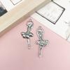 10 zapatillas de ballet antiguas de plata para niña del viento danzando, colgante DIY para llavero, collar, pendientes, accesorios de joyería, venta al por mayor