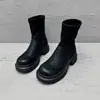 Botas de Estación Europeas y Americanas Otoño/Invierno 2026 Nuevas de Piel Genuina Suela Gruesa Elásticas Adelgazantes Botines Versátiles Botas de Montar