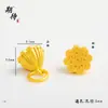 Ansioso pelo colar com pingente de ouro de areia de cor sólida boutique diy não desbota de longo prazo, botão de lótus, botão de lótus, espiga de trigo, acessórios de ouro de areia para mulheres