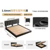 Cama Alta Especial de Waffle Tongyu Cama Ultra Delgada Mesita de Noche Apartamento Pequeño Dormitorio Principal Estilo Retro de Cuero Cama Doble para Boda