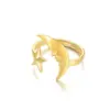 Serie Oceánica Anillo de Estrella de Mar de Acero Inoxidable Chapado en Oro de 18 Quilates Anillo Abierto Joyería Simple y de Alta Gama para Mujer