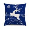 Venda direta da fábrica, mais vendido, capa de almofada azul decorativa de Natal, capa de almofada de Natal, uma variedade opcional