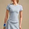 Xichen Spot 26ss Primavera/Verão Novo Alta Elasticidade Emagrecimento Padel Manga Curta Camiseta Feminina Top de Tênis 26311