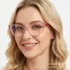 Gafas Retro Ojo de Gato Anti Luz Azul Moda Europea y Americana Gafas Planas Transfronterizas para Mujeres con Rostros Grandes para Hacerlos Ver Más Delgados y Pueden Equiparse con Gafas Planas para Miopía