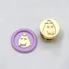 Carimbo de lacre de cera mini de cobre com cabeça de desenho animado de 15mm, design de menina fofa, para diários, envelopes e presentes, gato preto