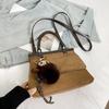 Bolsa de ombro portátil estilo ocidental retrô fosco feminina inverno 2024 nova bolsa crossbody simples e moderna