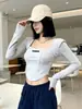 Crop top de manga larga para mujer, otoño e invierno, ajustado, sexy, elegante y perfecto como capa interior