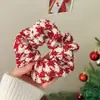 Ambiente Navideño y de Año Nuevo Scrunchie de Hilo Rojo Trenzado Estilo Coreano para Mujer