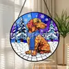 Pingente de Vidro Colorido de Dachshund Fofo Ornamento de Vidro para Casa Decoração de Janela Jardim Pegador de Sol