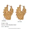 Moda Transfronteriza Europea y Americana Nicho Retro Patrón de Serpiente Clip para Oreja Acero Inoxidable Chapado en Oro de 18K Geométrico Sarga Pétalo Pendientes para Mujer