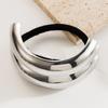 Temperamento europeo y americano estilo frío geométrico metal alta elasticidad anillo para el pelo personalidad doble arco torsión forma de semicírculo todo-partido accesorios para el pelo