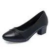 Zapatos de mujer para madres, nuevo modelo de otoño 2026, zapatos de suela blanda y tacón grueso para mujeres de mediana edad, zapatos de cuero cómodos y antideslizantes para mujeres de mediana edad y mayores