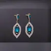 Pendientes decorativos europeos y americanos para mujer, cristal azul, moda, temperamento, personalidad, joyería sexy para discoteca E221