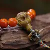 Pulsera Original de Fábrica Vintage de Hueso de Yak con Mantra de Seis Sílabas Xizang DIY Cuentas de Oración Vintage Rosario de Mano
