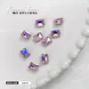 Joias para Unhas Artísticas de Açúcar Rochoso Diamantado Retangular Ângulo Reto Fundo Pontiagudo Diamante Quadrado Cubo de Gelo de Açúcar Pedras Strass para Unhas de Vidro Atacado Strass de Cristal
