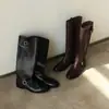 Couro bovino de grão integral Hepburn & lavado, de calçar, novo modelo de bota longa, botas western
