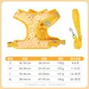 Coleira peitoral para animais de estimação com estampa floral, coleira tipo colete para cães, anti-fuga, respirável, refletiva, para cães de pequeno e médio porte
