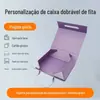 Caixa de Presente do Festival do Meio do Outono Feita Sob Medida Caixa de Embalagem de Bolo da Lua High-End Flip-Top Brinde Empresarial para Hotel com Estampagem Dourada em Estoque para Personalização