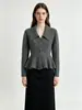 Cárdigan de Punto con Cuello Solapa de Temperamento Estilo Francés 2026 Otoño/Invierno Nuevo Diseño Ceñido a la Cintura Adelgazante Color Sólido Abrigo Suéter para Mujer