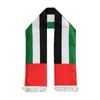 Cachecol com Bandeira dos Emirados Árabes Unidos Veludo Estampado em Ouro Xale do Dia Nacional Cetim Estampado Fita dos EAU Presente Comemorativo do Oriente Médio