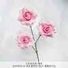 Ramo de Flores Artificiales Rosa Diamante de Tres Cabezas, Flores Hechas a Mano para Bodas, Flores Artificiales de Seda para Decoración de Escenarios de Boda