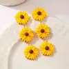 Moda 2025 Transfronteiriça Verão Doce e Bonita Menina Personalizado Resina Borla Longa Girassol Flor Orelha Feminina
