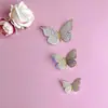 Papel Dorado Doble Capa Mariposa Decoración de Pastel Decoración de Pastel de Cumpleaños Inserto para Pastel Decoración de Pastel Inserto para Hornear