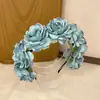Horquilla de Flor Artificial para el Cabello, Diadema, Tocado de Rosa Oversize, Accesorios para el Cabello de Fotografía de la Dinastía Han para Niñas, Accesorios para Mujer