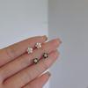 925 Agulha de Prata Pérola Camélia Ear Studs Nicho Feminino Design Simples Sentido Brincos de Alta Qualidade 2023 Nova Moda Orelha