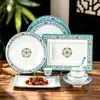 Pratos Estilo Palácio em Melamina Imitando Porcelana, Pratos Pequenos para Petiscos, Pratos para Pratos Frios, Louças Criativas, Pratos para Peixe, Pratos Fundos para Sopa, Conjunto para Servir a Mesa