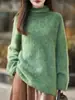 Gola alta de lã com estampa floral para mulheres, macia e amiga da pele, quente e versátil para camadas de outono e inverno