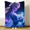 Mantas Infantiles de Dibujos Animados Serie Princesas Disney, Engrosadas, Suaves y Cómodas de Franela, Venta al por Mayor Personalizada Transfronteriza