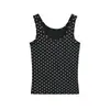 Chal sin mangas de cuello redondo con estampado de lunares retro americano Verano 2026 Nueva Moda Ajustado Casual Deportivo