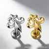 F136 Titânio Espiral Interno Joia Cabeça Flor Íris Retrô Corpo de Liga de Titânio G23 Joia para Body Piercing Brinco