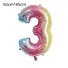 Globos Digitales de Papel de Aluminio de Tamaño Mediano en Colores Degradados Dorado y Plateado para Decoraciones de Cumpleaños y Fiestas de Boda