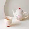 Taza Maestra de Cerámica Moji Jade Rosa Barro Diseño Pintado a Mano Flor de Durazno Set de Té Kung Fu Artículos para el Hogar Taza de Té Taza de Té