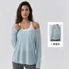 Conjunto de Ropa de Yoga para Mujer con Almohadillas en el Pecho, Chaleco Deportivo Cómodo y de Soporte, Cubre Yoga Holgado, Amigable con la Piel, Transpirable, Conjunto de Dos Piezas