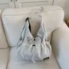Bolsa Tote Casual com Cordão Japonesa e Coreana para Mulheres 2025 Nova Bolsa Casual de Grande Capacidade para o Dia a Dia Bolsa de Ombro Transversal Fashion