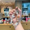 Nova corrente de celular laço de amor com gota de óleo, cordão de celular com contas feito à mão, acessórios de pingente para chaveiro de bolsa