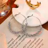Argola de Orelha Widney Agulha de Prata 925 Super Brilhante Moda Tendência Leve Luxo Elegante Francesa Versátil Simples Plana para Bom