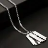 Collar para hombre con colgante de hoja de acero de titanio, moda coreana simple, cadena larga para suéter, colgante para hombre, joyería personalizada de acero inoxidable