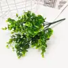 Plantas Verdes Simuladas Populares da Amazon Transfronteiriças com Folhas de Eucalipto de 7 Pontas de Alta Qualidade, Pequenos Buquês, Plantas Aquáticas, Enfeites de Flores Artificiais