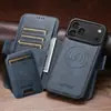Adequado para Capa de Celular Flip Iphone18Promax com Porta-Cartão, Sucção Magnética, Suporte de Carregamento Sem Fio Três-em-Um, Capa de Couro