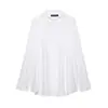 Para Comercio Exterior Europeo y Americano Transfronterizo Ropa de Mujer Aliexpress Más Vendido Verano Holgada Versátil Encaje Empalmado Manga Larga Camisa Blanca