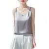 Estilo Novo Primavera/Verão 2026 Transfronteiriço Roupa Íntima de Seda Sintética com Decote em V Regata de Verão de Acetato Camisola de Seda Sintética para Usar por Cima