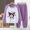 Pijama para Niñas 2025 Nuevo Invierno Coral Polar Bebé Espesado Franela Jacquard Terciopelo Ropa de Casa Ropa de Abrigo Otoño e Invierno
