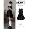 Vestido de tirantes de lunares blancos para mujer, singularmente hermoso para principios de verano, vestido corto de cárdigan, lindo vestido de verano para mujeres petites