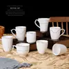 Taza de Té Cerámica Nórdica con Asa, Vajilla de Hotel, Taza con Borde Dorado, Taza para Casa de Té Matutino, Taza para Restaurante Hotel Hogar