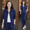 Nuevo Traje Deportivo Casual de Dos Piezas Estilo Occidental Adelgazante Holgado Reductor de Edad Moda Coreana Primavera y Otoño 2025 Nuevo