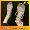Sandalias de Celebridad de Internet para Ropa de Exterior de Mujer 2025 Nuevo Estilo Coreano Moda de Verano Punta Cuadrada Tacón Grueso Tacones Altos Chanclas de Mujer